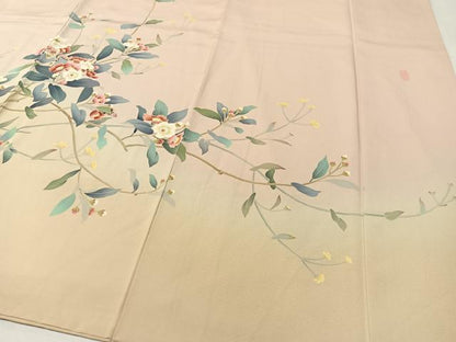 平和屋着物●訪問着 友禅 作家物 枝花文 暈し染め 正絹 逸品 CABC9700vp