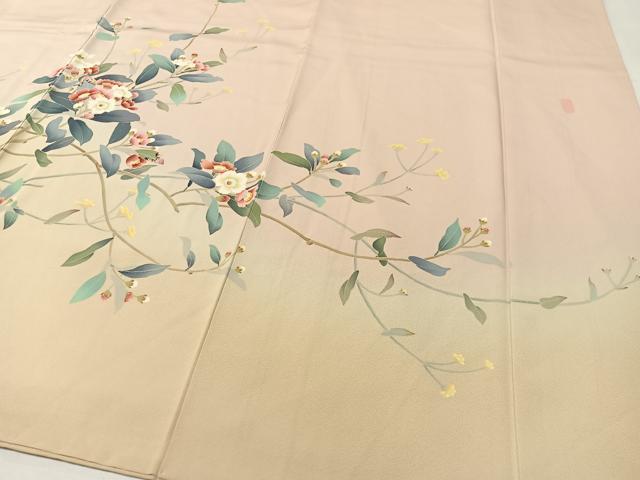 平和屋着物●訪問着 友禅 作家物 枝花文 暈し染め 正絹 逸品 CABC9700vp