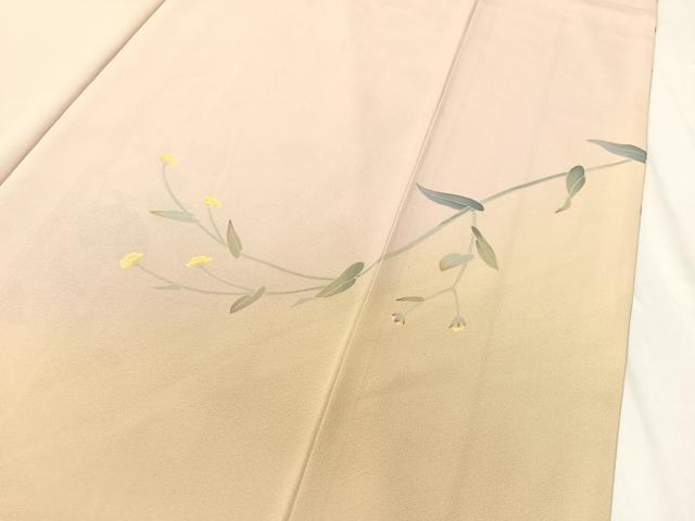 平和屋着物●訪問着 友禅 作家物 枝花文 暈し染め 正絹 逸品 CABC9700vp