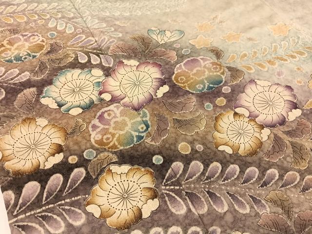 平和屋着物●訪問着 泰常 絞り 辻が花 暈し染め 銀通し地 正絹 逸品 CABC9701vp