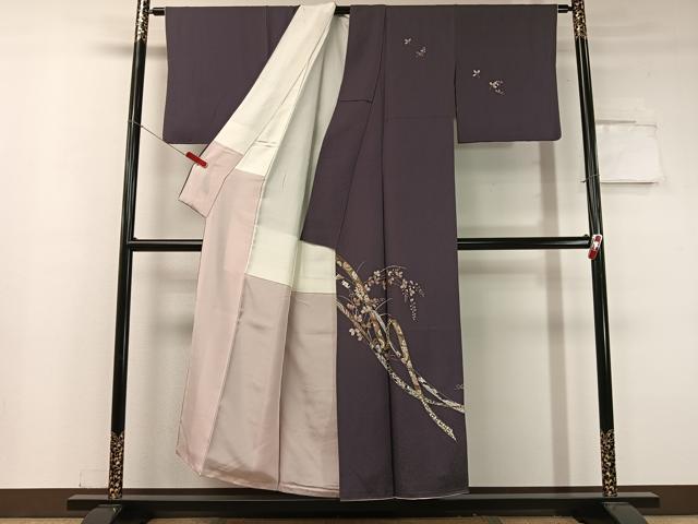平和屋着物●山口美術織物　皇室　伊勢神宮御用　西陣織　訪問着　総刺繍　竹屋町刺繍　駒刺繍　鬘帯花文　金銀糸　正絹　逸品　CABC9703vp