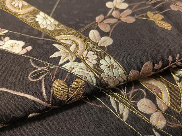 平和屋着物●山口美術織物　皇室　伊勢神宮御用　西陣織　訪問着　総刺繍　竹屋町刺繍　駒刺繍　鬘帯花文　金銀糸　正絹　逸品　CABC9703vp