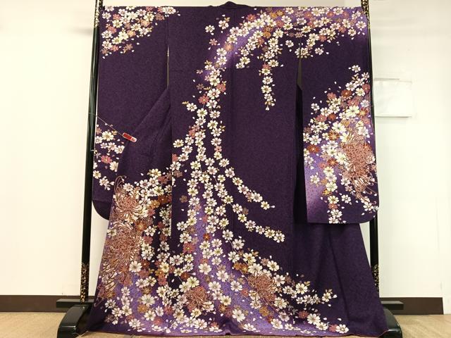 平和屋着物●豪華振袖 乱菊 暈し染め 銀通し地 正絹 逸品 CABC9705vp
