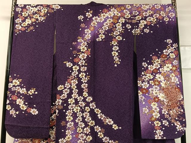 平和屋着物●豪華振袖 乱菊 暈し染め 銀通し地 正絹 逸品 CABC9705vp
