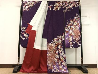 平和屋着物●豪華振袖 乱菊 暈し染め 銀通し地 正絹 逸品 CABC9705vp