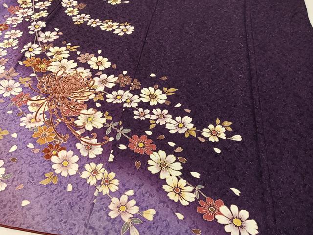 平和屋着物●豪華振袖 乱菊 暈し染め 銀通し地 正絹 逸品 CABC9705vp