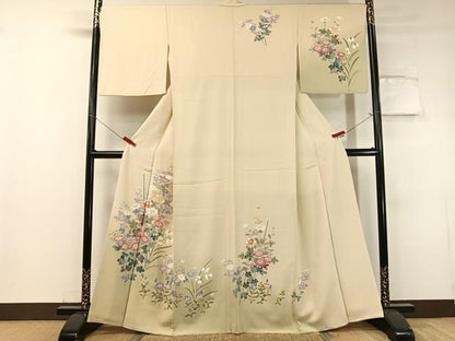 平和屋着物●訪問着 友禅 草花文 暈し染め 正絹 逸品 CABC9706vp