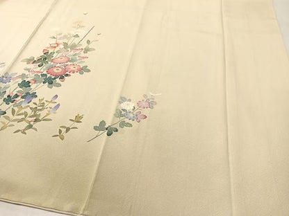 平和屋着物●訪問着 友禅 草花文 暈し染め 正絹 逸品 CABC9706vp