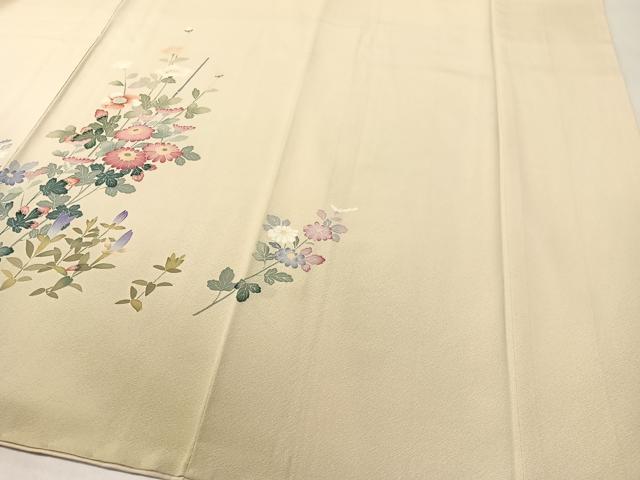 平和屋着物●訪問着 友禅 草花文 暈し染め 正絹 逸品 CABC9706vp