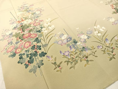 平和屋着物●訪問着 友禅 草花文 暈し染め 正絹 逸品 CABC9706vp
