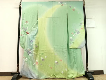 平和屋着物●豪華振袖 駒刺繍 舞桜 暈し染め 銀通し地 やまと誂製 正絹 逸品 CABC9707vp