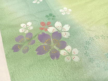 平和屋着物●豪華振袖 駒刺繍 舞桜 暈し染め 銀通し地 やまと誂製 正絹 逸品 CABC9707vp