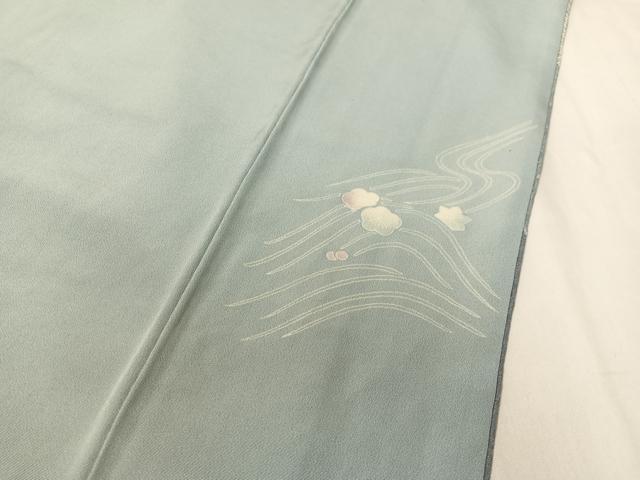 平和屋着物●訪問着 駒刺繍 絞り 道長松竹梅花文 金通し地 正絹 逸品 CABC9709vp