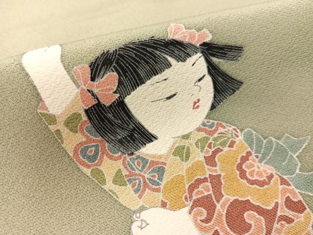 平和屋着物●十日町友禅作家 関口遼一 訪問着 童子遊び 暈し染め 正絹 逸品 CABC9710vp
