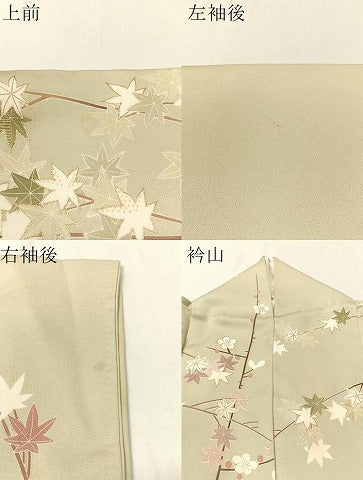 平和屋着物●訪問着 駒刺繍 流水枝梅楓文 暈し染め 金彩 正絹 逸品 CABC9711vp