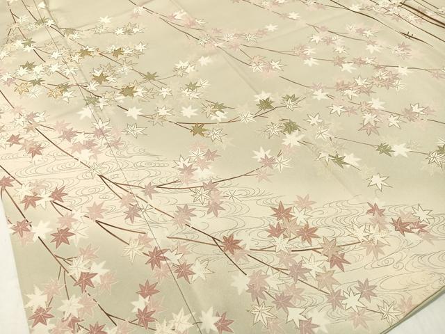 平和屋着物●訪問着 駒刺繍 流水枝梅楓文 暈し染め 金彩 正絹 逸品 CABC9711vp