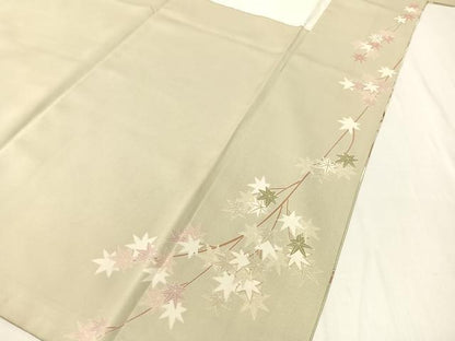 平和屋着物●訪問着 駒刺繍 流水枝梅楓文 暈し染め 金彩 正絹 逸品 CABC9711vp