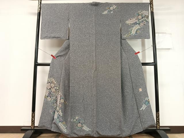 平和屋着物●樋熊哲也 訪問着 辻が花 絞り 手描き たたき染め 正絹 逸品 CABC9713vp