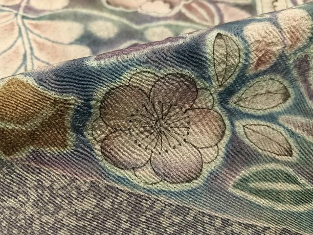 平和屋着物●樋熊哲也 訪問着 辻が花 絞り 手描き たたき染め 正絹 逸品 CABC9713vp