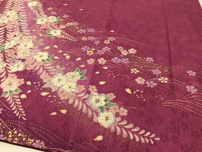 平和屋着物●豪華振袖 辻が花 絞り 手描き 暈し染め 銀通し地 正絹 逸品 CABC9714vp
