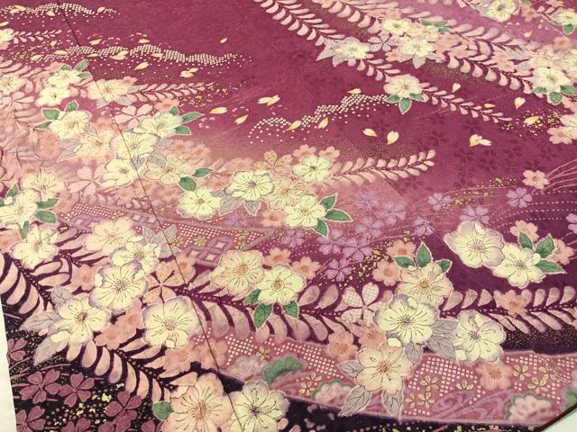 平和屋着物●豪華振袖 辻が花 絞り 手描き 暈し染め 銀通し地 正絹 逸品 CABC9714vp