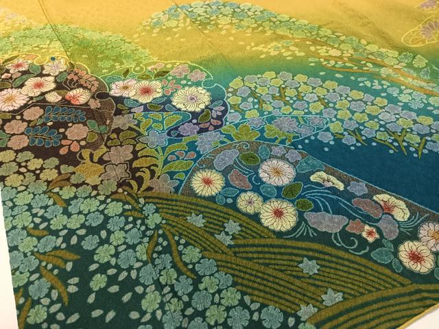 平和屋着物●豪華振袖 辻が花 絞り 暈し染め 金彩 京都きもの友禅扱い 正絹 逸品 CABC9716vp