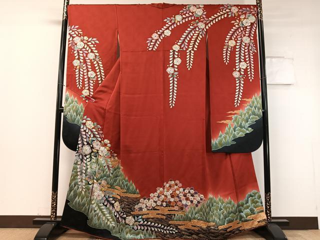 平和屋着物●越後十日町の一流染匠 桐屋・翠山工房 振袖 臈纐纈師 絞り 辻が花 暈し染め 銀通し地 正絹 逸品 CABC9717vp