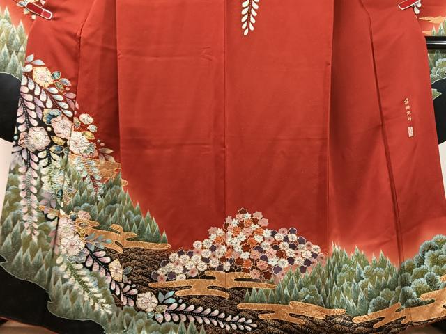 平和屋着物●越後十日町の一流染匠 桐屋・翠山工房 振袖 臈纐纈師 絞り 辻が花 暈し染め 銀通し地 正絹 逸品 CABC9717vp