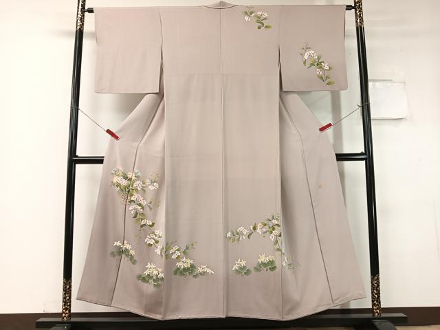 平和屋着物●本加賀友禅作家 鶴見保次 訪問着 花篭文 暈し染め 正絹 逸品 CABC9723vp
