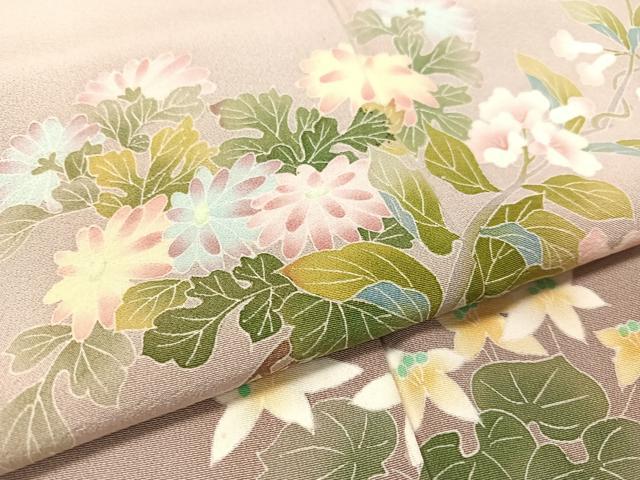 平和屋着物●本加賀友禅作家 鶴見保次 訪問着 花篭文 暈し染め 正絹 逸品 CABC9723vp