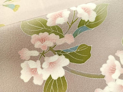 平和屋着物●本加賀友禅作家 鶴見保次 訪問着 花篭文 暈し染め 正絹 逸品 CABC9723vp