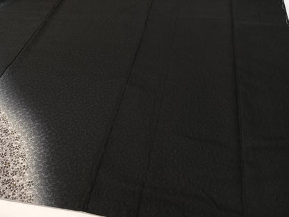 平和屋着物●訪問着　お召地　刺繍　舞桜　黒地　金彩　正絹　逸品　CABC9724vp