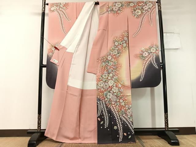 平和屋着物●越後十日町の一流染匠 桐屋・翠山工房 振袖 絞り 辻が花 暈し染め やまと誂製 正絹 逸品 CABC9725vp