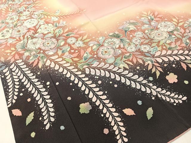 平和屋着物●越後十日町の一流染匠 桐屋・翠山工房 振袖 絞り 辻が花 暈し染め やまと誂製 正絹 逸品 CABC9725vp