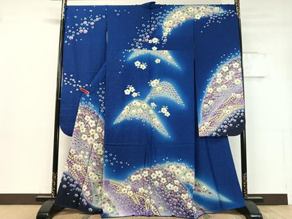 平和屋着物●豪華振袖 絞り 辻が花 暈し染め 金通し地 正絹 逸品 CABC9726vp