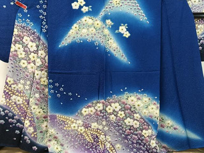 平和屋着物●豪華振袖 絞り 辻が花 暈し染め 金通し地 正絹 逸品 CABC9726vp