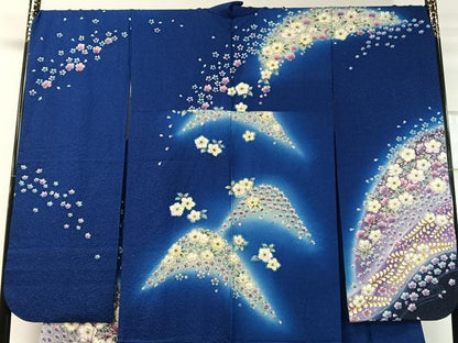 平和屋着物●豪華振袖 絞り 辻が花 暈し染め 金通し地 正絹 逸品 CABC9726vp