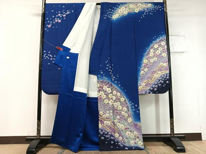 平和屋着物●豪華振袖 絞り 辻が花 暈し染め 金通し地 正絹 逸品 CABC9726vp