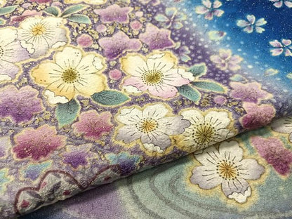平和屋着物●豪華振袖 絞り 辻が花 暈し染め 金通し地 正絹 逸品 CABC9726vp