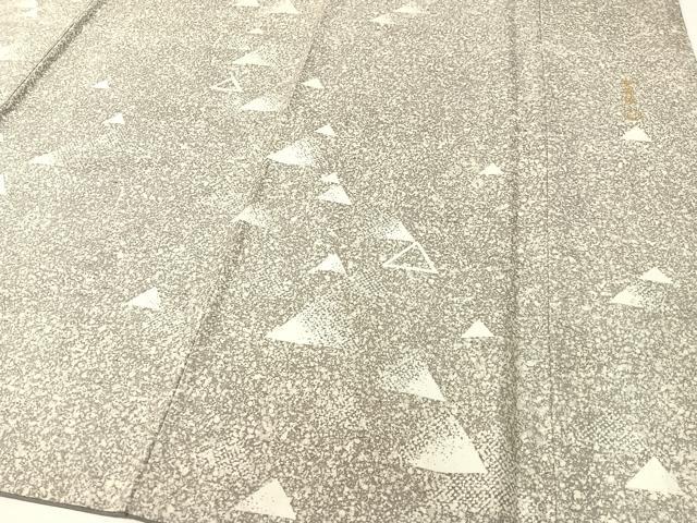 平和屋着物●石川県指定無形文化財 牛首紬 白山工房 手織り 訪問着 幾何学鱗文 ますいわ屋扱い 証紙付き 正絹 逸品 CABC9728vp