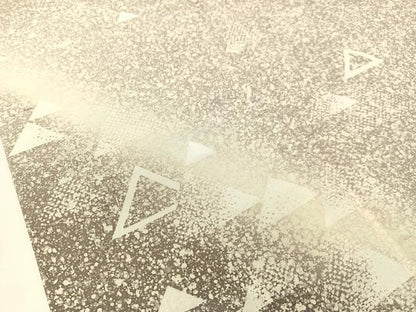 平和屋着物●石川県指定無形文化財 牛首紬 白山工房 手織り 訪問着 幾何学鱗文 ますいわ屋扱い 証紙付き 正絹 逸品 CABC9728vp