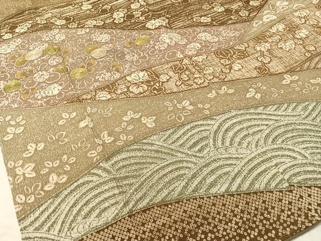 平和屋着物●大渕隆二 訪問着 駒刺繍 吉祥花文 金彩 正絹 逸品 未使用 CABC9729vp