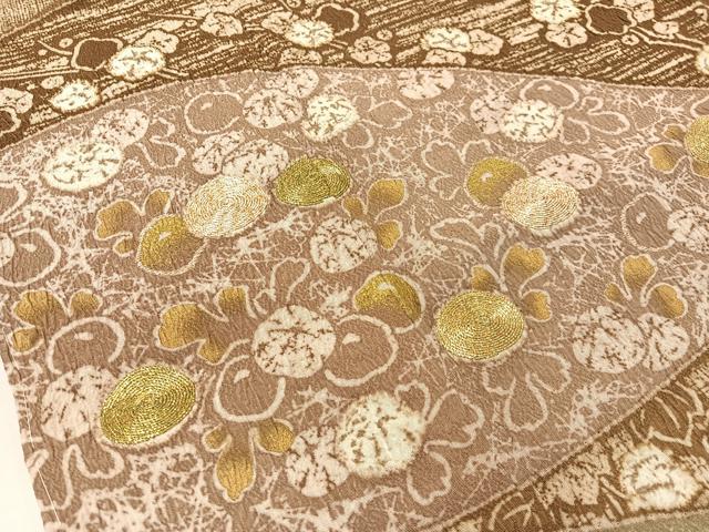 平和屋着物●大渕隆二 訪問着 駒刺繍 吉祥花文 金彩 正絹 逸品 未使用 CABC9729vp