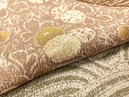 平和屋着物●大渕隆二 訪問着 駒刺繍 吉祥花文 金彩 正絹 逸品 未使用 CABC9729vp