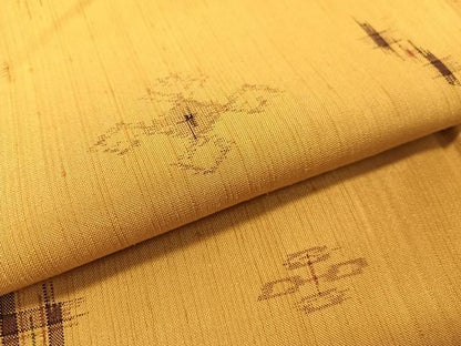 平和屋着物●本場古琉球絣　四代目柳七謹製　証紙付き　正絹　逸品　CABC9730vp