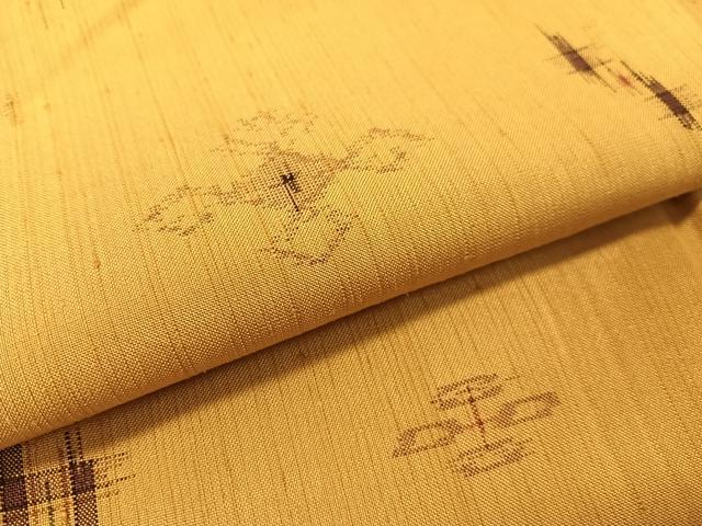 平和屋着物●本場古琉球絣　四代目柳七謹製　証紙付き　正絹　逸品　CABC9730vp