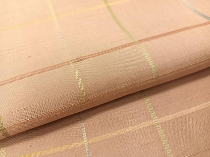 平和屋着物●上質な紬　格子柄　正絹　逸品　未使用　CABC9731vp