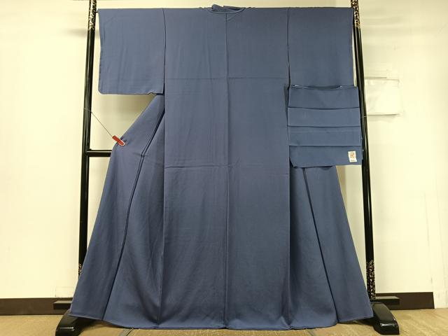 平和屋着物●上質な色無地 薄花色 鬼しぼ縮緬 反端付き 正絹 逸品 未使用 CABC9733vp