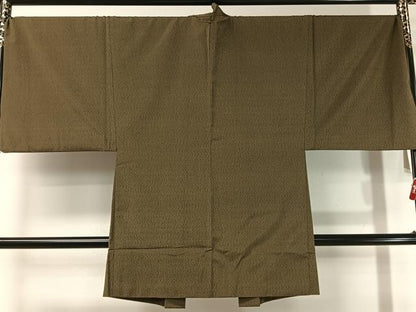 平和屋着物●男性　本場大島紬　アンサンブル　薩摩結城　国防色　キングサイズ　正絹　逸品　CABC9734vp