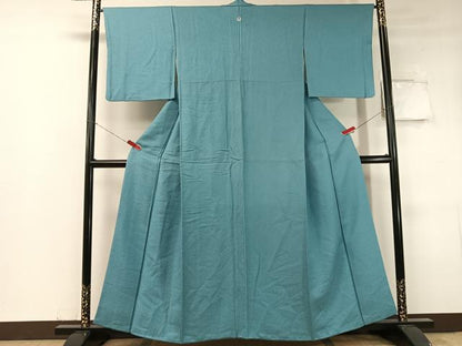 平和屋着物●上質な色無地　紋意匠　新橋色　正絹　逸品　CABC9736vp